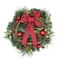 24" Red Ball Ornaments & Pinecones Artificial Pine Wreath